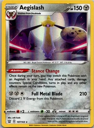 Pokémon-Karte Aegislash Durengard 107/163 Kampfstile