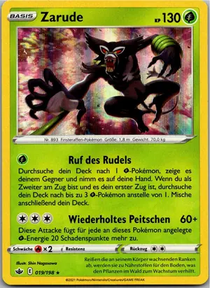Pokémon-Karte Zarude 019/198 Schaurige Herrschaft