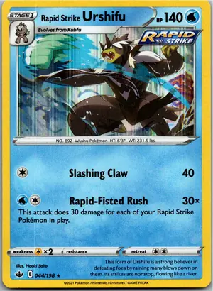 Pokémon-Karte Rapid Strike Urshifu 044/198 Schaurige Herrschaft
