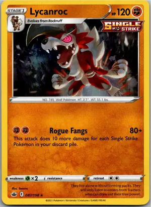 Pokémon-Karte Lycanroc Wolwerock 087/198 Schaurige Herrschaft