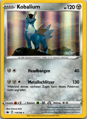 Pokémon-Karte Kobalium 114/198 Schaurige Herrschaft