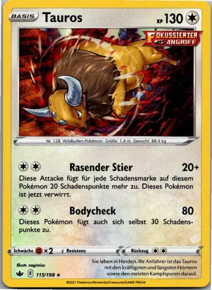 Pokémon-Karte Tauros 115/198 Schaurige Herrschaft