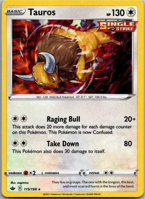 Pokémon-Karte Tauros 115/198 Schaurige Herrschaft