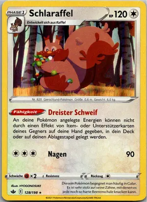 Pokémon-Karte Schlaraffel 128/198 Schaurige Herrschaft