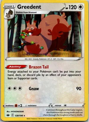 Pokémon-Karte Greedent Schlaraffel 128/198 Schaurige Herrschaft