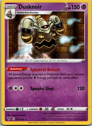 Pokémon-Karte Dusknoir Zwirrfinst 071/185 Farbenschock