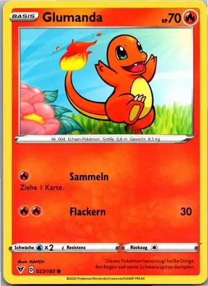 Pokémon-Karte Glumanda 023/185 Farbenschock
