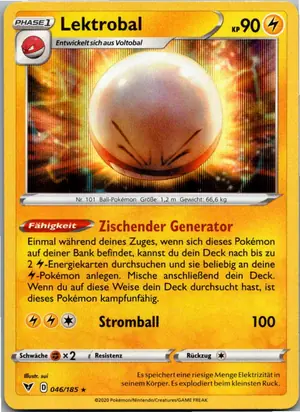 Pokémon-Karte Lektrobal 046/185 Farbenschock