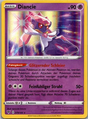 Pokémon-Karte Diancie 079/185 Farbenschock