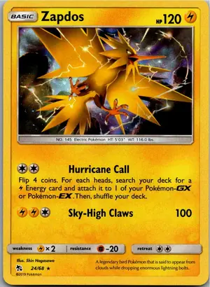 Pokémon-Karte Zapdos 24/68 Verborgenes Schicksal