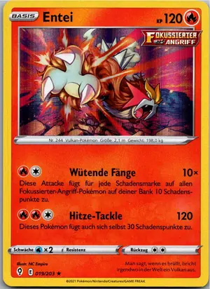 Pokémon-Karte Entei 019/203 Drachenwandel