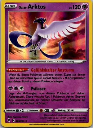 Pokémon-Karte Galar-Arktos 063/203 Drachenwandel