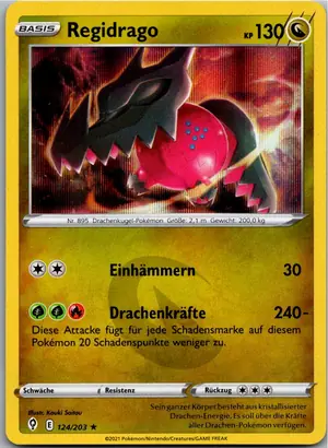 Pokémon-Karte Regidrago 124/203 Drachenwandel