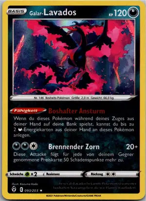 Pokémon-Karte Galar-Lavados 093/203 Drachenwandel