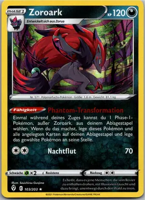Pokémon-Karte Zoroark 103/203 Drachenwandel