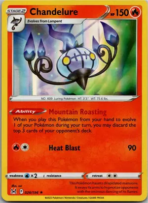 Pokémon-Karte Chandelure Skelabra 026/196 Verlorener Ursprung