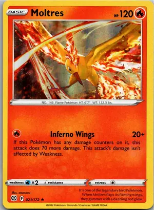 Pokémon-Karte Moltres Lavados 021/172 Strahlende Sterne