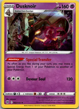 Pokémon-Karte Dusknoir Zwirrfinst 062/172 Strahlende Sterne
