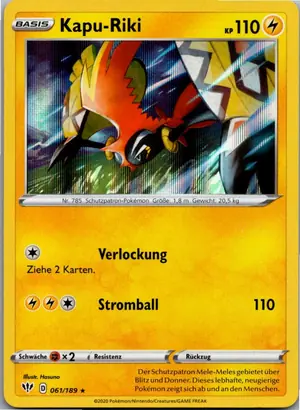 Pokémon-Karte Kapu-Riki 061/189 Flammende Finsternis