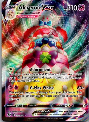 Pokémon-Karte Alcremie VMAX Pokusan VMAX 023/073 Weg des Champs