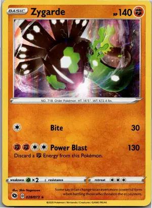 Pokémon-Karte Zygarde 028/073 Weg des Champs