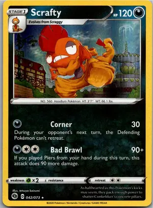 Pokémon-Karte Scrafty Irokex 042/073 Weg des Champs