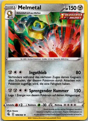 Pokémon-Karte Melmetal 189/264 Fusionsangriff