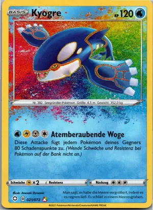 Pokémon-Karte Kyogre 021/072 Glänzendes Schicksal
