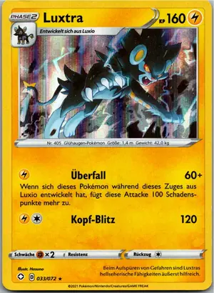 Pokémon-Karte Luxtra 033/072 Glänzendes Schicksal