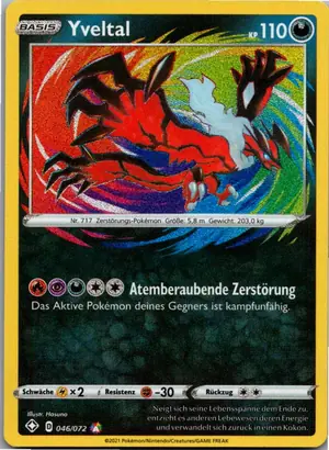 Pokémon-Karte Yveltal 046/072 Glänzendes Schicksal