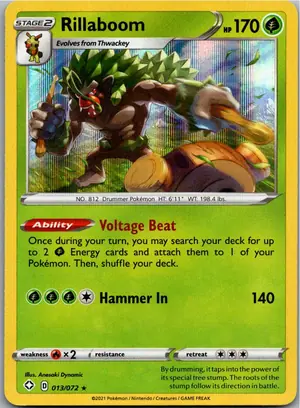 Pokémon-Karte Rillaboom Gortrom 013/072 Glänzendes Schicksal