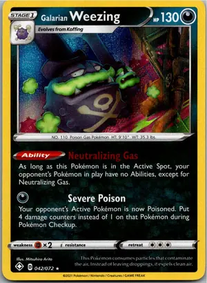 Pokémon-Karte Galarian Weezing Smogmog 042/072 Glänzendes Schicksal