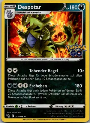 Pokémon-Karte Despotar 043/078 Pokémon GO