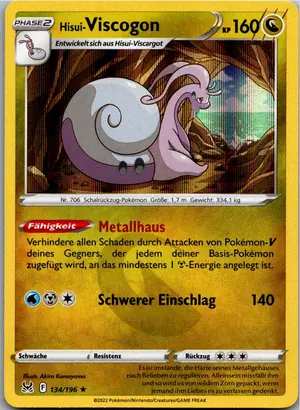 Pokémon-Karte Hisui-Viscogon 134/196 Verlorener Ursprung