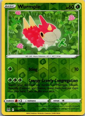 Pokémon-Karte Wurmple Waumpel 006/196 Verlorener Ursprung