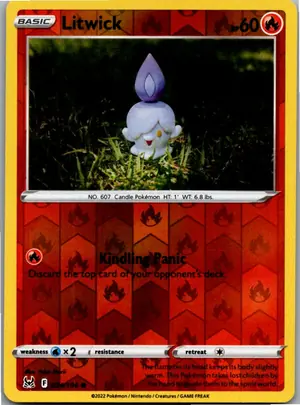 Pokémon-Karte Litwick Lichtel 024/196 Verlorener Ursprung