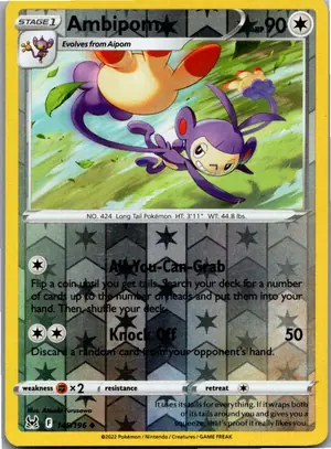 Pokémon-Karte Ambipom Ambidiffel 145/196 Verlorener Ursprung