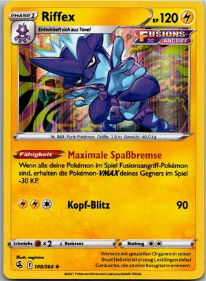 Pokémon-Karte Riffex 108/264 Fusionsangriff