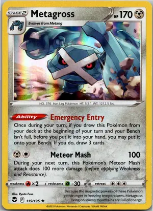 Pokémon-Karte Metagross 119/195 Silberne Sturmwinde