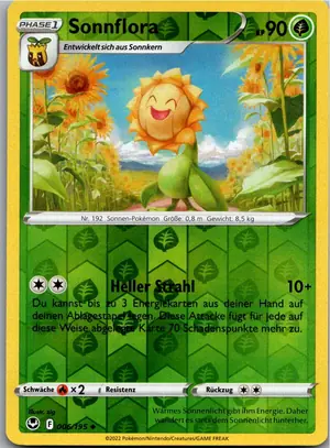 Pokémon-Karte Sonnflora 006/195 Silberne Sturmwinde