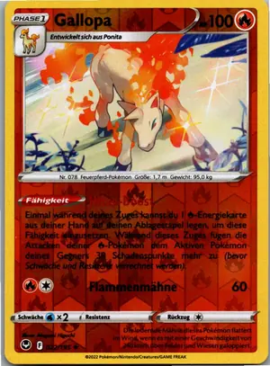 Pokémon-Karte Gallopa 022/195 Silberne Sturmwinde