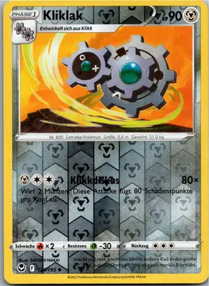 Pokémon-Karte Kliklak 124/195 Silberne Sturmwinde