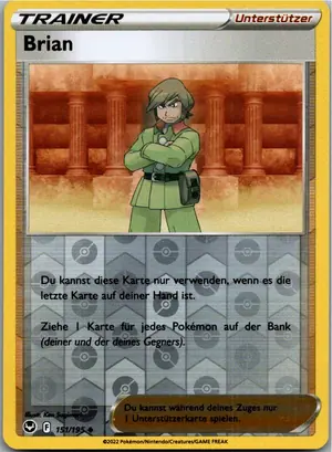 Pokémon-Karte Brian 151/195 Silberne Sturmwinde