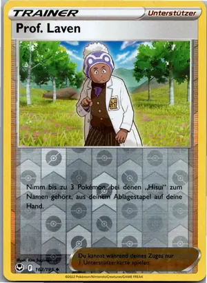 Pokémon-Karte Prof. Laven 162/195 Silberne Sturmwinde