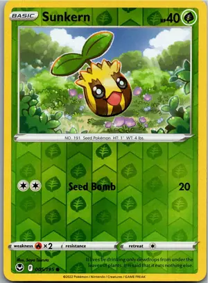 Pokémon-Karte Sunkern Sonnkern 005/195 Silberne Sturmwinde