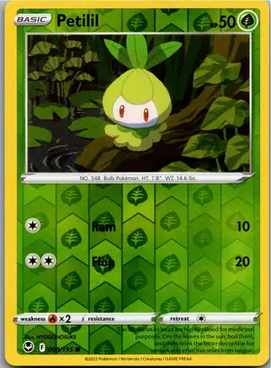 Pokémon-Karte Petilil Lilminip 009/195 Silberne Sturmwinde