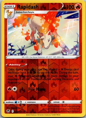 Pokémon-Karte Rapidash Gallopa 022/195 Silberne Sturmwinde