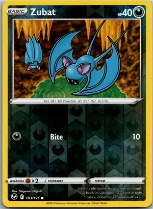 Pokémon-Karte Zubat 103/195 Silberne Sturmwinde