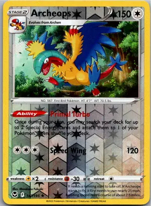 Pokémon-Karte Archeops Aeropteryx 147/195 Silberne Sturmwinde