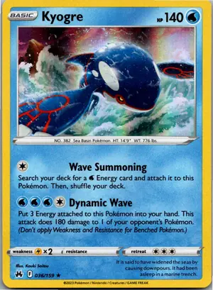 Pokémon-Karte Kyogre 036/159 Zenit der Könige